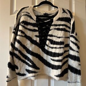 Black and White Zebra Print Sweater